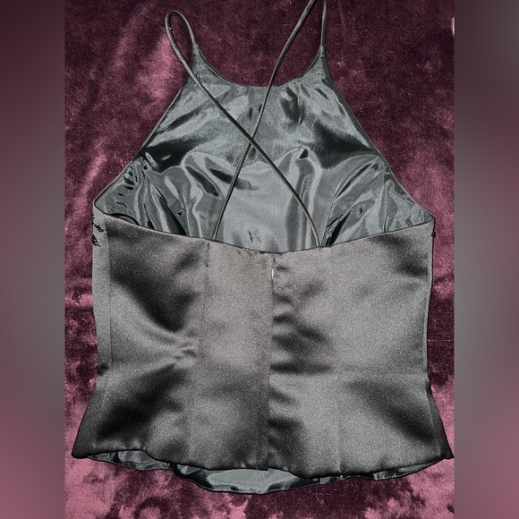 Black Satin Halter Top - Picture 5 of 6